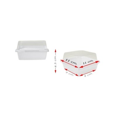 กล่องเค้กเหลี่ยม พร้อมฝาPET 11x11x6.5 cm. ขาว (50ชุด/แพค)