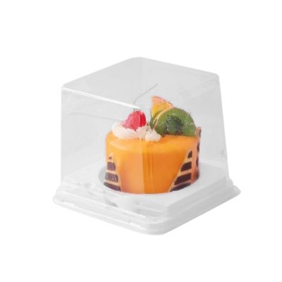 BeeBox (CH-1W) กล่องเค้กจิ๋วทรงสูง+ส้อม 11x12x10 cm. สีขาว (20ชุด/แพค)