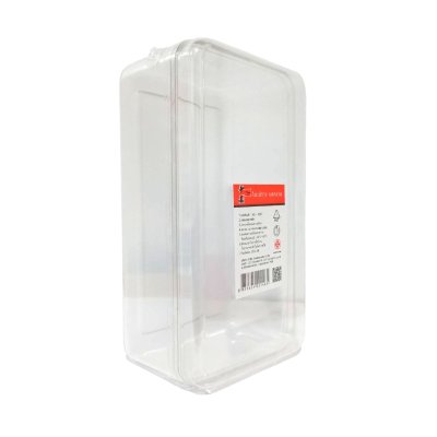กล่องเหลี่ยม PET พร้อมฝา 147x84x55 mm.(440 ml.)