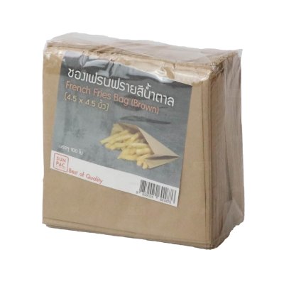 [แพ็ค 100 ใบ] ซองเฟรนฟราย SUN สีน้ำตาล มินิมอล สไตล์คราฟท์ (4.5x4.5 นิ้ว)
