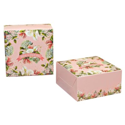 BJN (0404157) กล่องสแน็คเล็ก 12.7x12.7x6.5 cm. ลาย Calla Lily (20ชิ้น/แพ็ค)