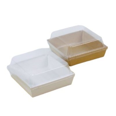 BeeBox (SQ-WB) กล่องจัตุรัสใหญ่+ฝาPET 11x12x6 cm. สีขาว (20ชิ้น/แพค)
