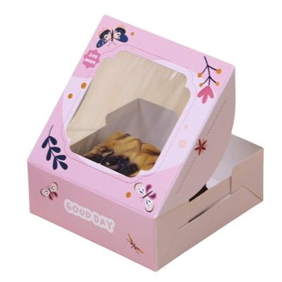 BJN กล่องบราวนี่ 1 ชิ้น 8x8x3 cm. ลาย Colorful butterfly (20ชิ้น/แพ็ค)