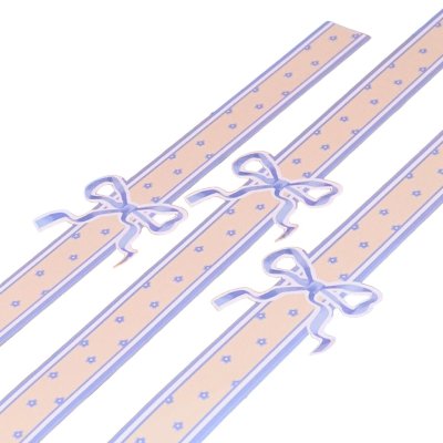 BJN สายคาดกล่อง 3.5x42 cm. ลาย Blue bow (50ชิ้น/แพค)