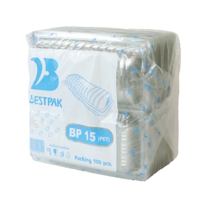 BESTPAK (BP-15) กล่องเบเกอรี่ใส (100ชิ้น/แพค)