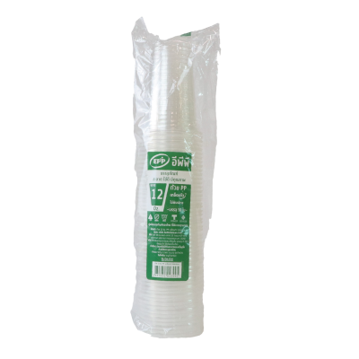 EPP แก้ว 12 oz. PPN เกล็ดแก้ว ใส (50ชิ้น/แถว)