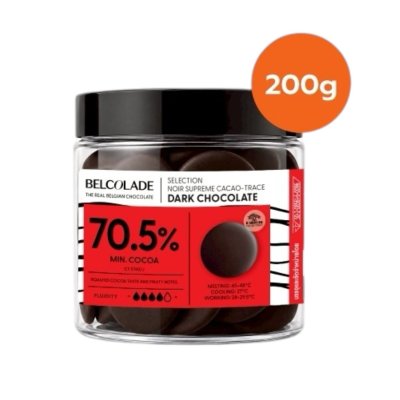 (สินค้าแช่เย็น Inter Express) Belcolade ช็อคเหรียญ Dark Noir Superieur 70.5% 200g.