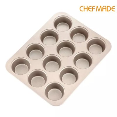 CHEFMADE WK9067 พิมพ์มัฟฟิน 12 ช่อง ขนาด 32.5x25.8x3cm ถาดอบขนม
