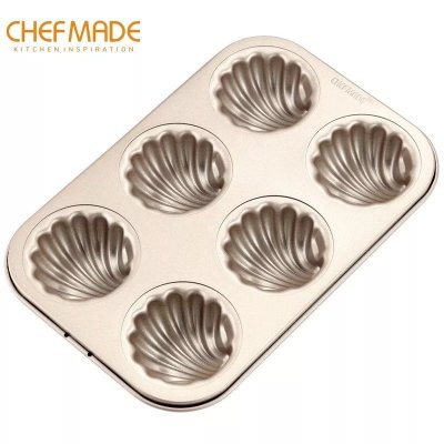 CHEFMADE WK9113 พิมพ์ขนมมาเดอลีนทรงเปลือกหอย 6 ช่อง (26.7x18x3.4 cm)