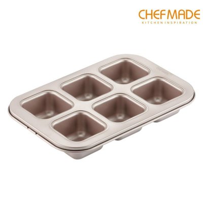 CHEFMADE WK9150 ถาดอบบราวนี่ 6 ช่อง (26.6x18.1x4.1 cm) เคลือบ Non-Stick พรีเมียม