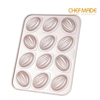 CHEFMADE WK9829 พิมพ์รักบี้/พิมพ์ขนมไข่ 12 Cup Non-stick Rugby Cake Pan