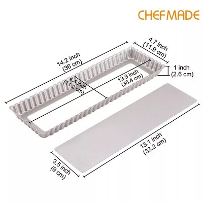 CHEFMADE WK9831 พิมพ์ทาร์ตพายทรงยาว 14"x4.5" (ถอดก้นได้)