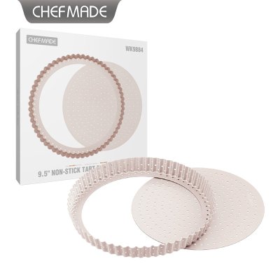 CHEFMADE WK9884 ถาดอบพาย/ทาร์ต 9.5 นิ้ว แบบมีรู ถอดก้นได้ Non-stick (สี Champagne Gold)