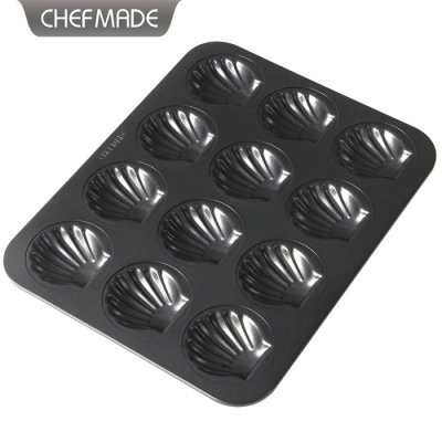 CHEFMADE WK9874 12 Cup Non-stick Shell Madeleine Cake Pan