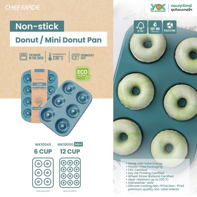 CHEFMADE WK10049 6 Cup Non-stick Donut Pan (GREEN)