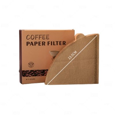 V01 กระดาษกรองกาแฟ 1-2Cup สีน้ำตาล (50แผ่น/กล่อง)
