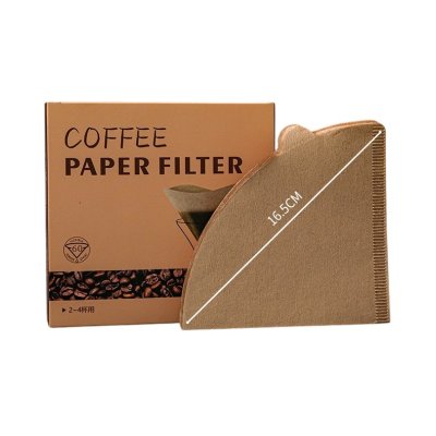 V02 กระดาษกรองกาแฟ 2-4Cup สีน้ำตาล (50แผ่น/กล่อง)