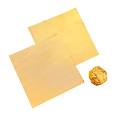 แผ่นฟอยล์ห่อช็อคโกแลต สีทอง 8x8 cm.  (100 แผ่น/แพ็ค)