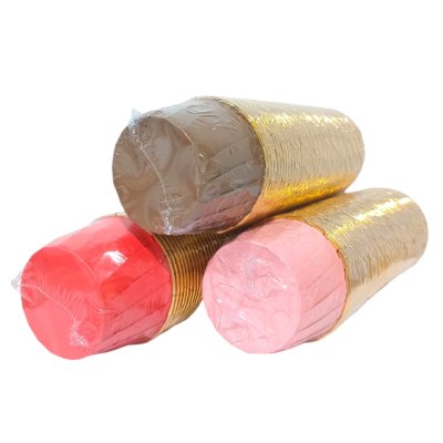 Deejang 44/35 กระทงมัฟฟินคัพเค้ก ด้านในสีทอง  คละสี (50ใบ/แพ็ค)