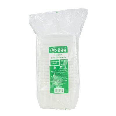 EPP กล่อง+ฝา PP ลายเส้น ใส 1000 cc. 1 ช่อง (25ชุด/แพค)