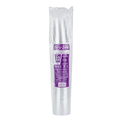 EPP แก้ว 12 oz. (F85-390) GPPS ใส (50ชิ้น/แถว)