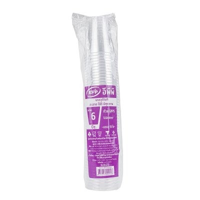 EPP แก้ว 6 oz. (F75-210) GPPS ใส (50ชิ้น/แถว)