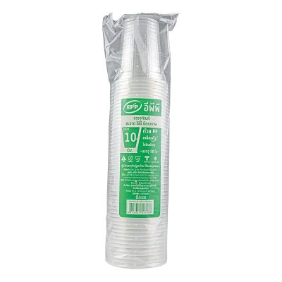 EPP แก้ว 10 oz. PPN เกล็ดแก้ว ใส (50ชิ้น/แถว)