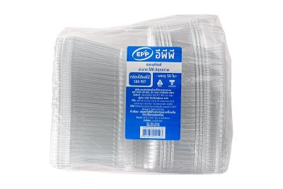 ยกลังสุดคุ้ม 8 แพ็ค [EPP] กล่องผลไม้ PET ใส ทรงเหลี่ยม (รุ่นเจาะรู) 10-500 , 50 ชิ้น / แพ็ค(CTN8)