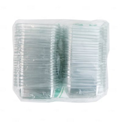 KP (KC-24) กล่องพลาสติก PET ฝาล็อค 90x90x54 mm. (50ใบ/แพค)
