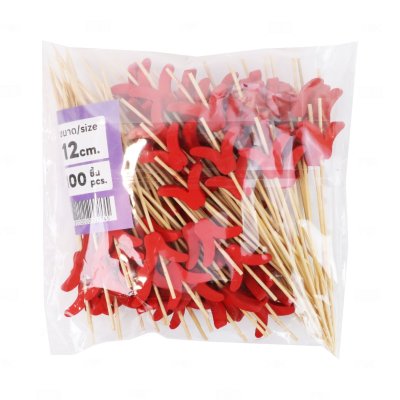 Deejang ไม้จิ้ม ( ปีกนก) 12 cm. (100ชิ้น/แพค) Picks-Beaded