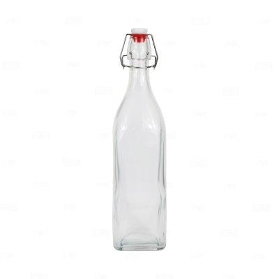 ขวดน้ำดื่มทรงเหลี่ยม1000ml.(จุกพลาสติก)(สูง32cm ก.7cm)