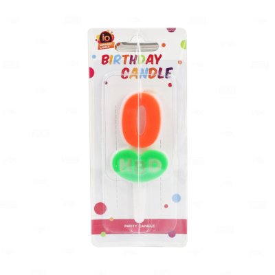 เทียนตัวเลขหัวใจเลข HBD 0 (IO.126) (สีพาสเทล)
