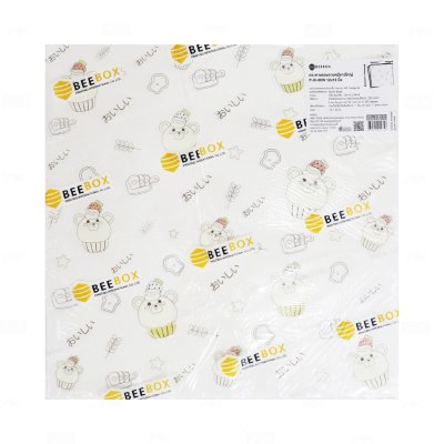 BeeBox (P-B-00W) กระดาษรองใหญ่ 12x12 นิ้ว ลายหมีขาว (100ใบ/แพค)