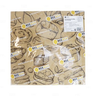 BeeBox (P-BG-PB) กระดาษรองใหญ่ 12x12 นิ้ว ลาย Bake Gold ขนมปัง (100ใบ/แพค)