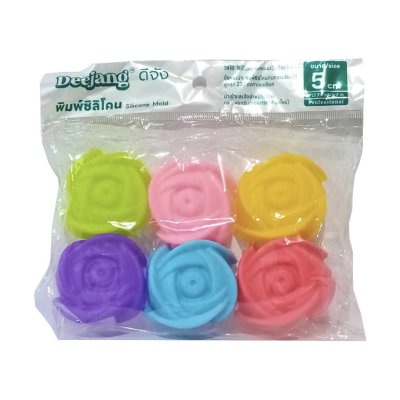 Deejang พิมพ์ซิลิโคน 5cm. Rose กุหลาบ (6ชิ้น/แพ็ค)