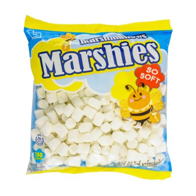 Marshies มาร์ชเมลโลว์ เม็ดกลาง 150g. สีขาว