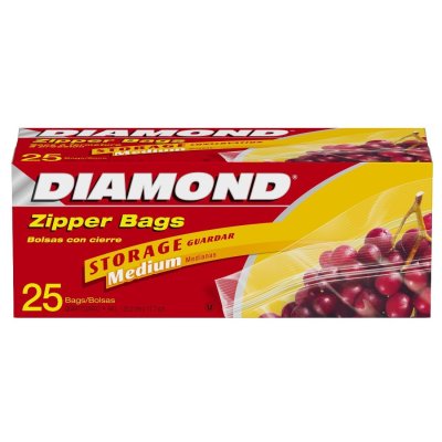 Diamond ถุงซิบ Storage ขนาดกลาง (25+5ใบ/กล่อง)