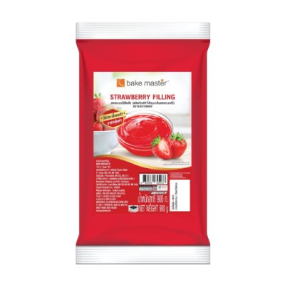 ยกลังสุดคุ้ม 10 ถุง/ลัง ฟิลลิ่ง Bake Master รสสตรอเบอร์รี่ ทำไส้ขนม ขนาด 900g.