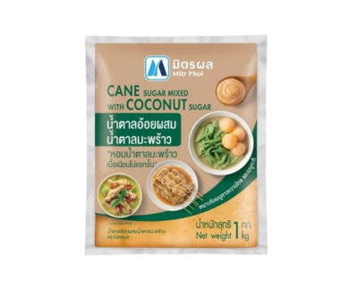 น้ำตาลอ้อยผสมน้ำตาลมะพร้าว 1kg. ตรา มิตรผล