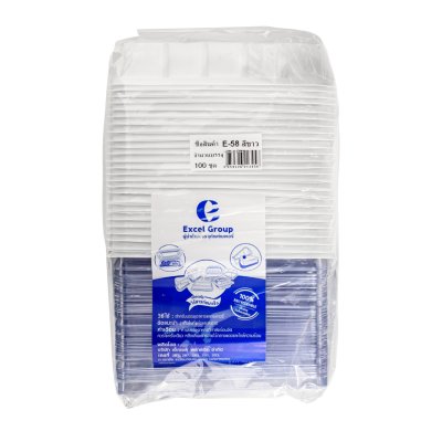 EXCEL (E-58) กล่องแซนวิสโรล ฐานขาว พร้อมฝา (100ชุด)