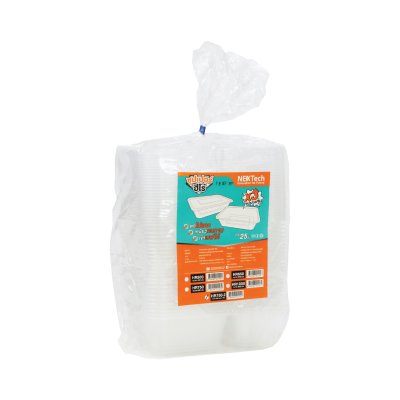 NT (HR750-2) กล่องPP ซุปเปอร์ฮีโร่ 2 ช่อง 650ml.ใส(25ชิ้น/แพ็ค)