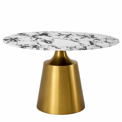 โต๊ะอาหารหินอ่อน Fiona | โต๊ะอาหารหรู ดีไซน์โมเดิร์น ขาทองพรีเมียม