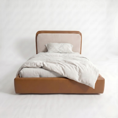 เตียงนอนบุนุ่มสไตล์มินิมอล (Minimalist Upholstered Bed) ดีไซน์ทูโทน อบอุ่น แข็งแรงทนทาน มีให้เลือก 3 ขนาด BR3013 BR3014 และBR3015