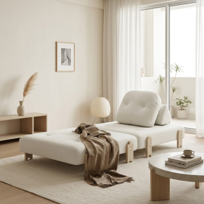 Nori Sofa โซฟา 2 ที่นั่ง ปรับเป็นเตียงได้ ดีไซน์มินิมอลอบอุ่น รหัส BRD001