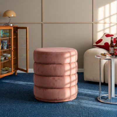 Puff Stool สตูลกลมกำมะหยี่ ดีไซน์ 4 ชั้น รหัส BR1015