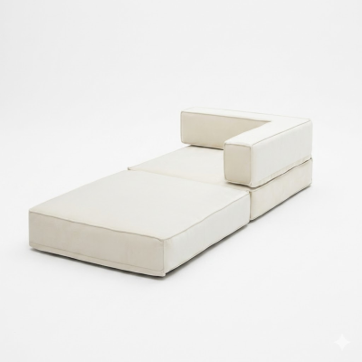 โซฟา 2-in-1 Sofa Daybed ปรับนั่งและนอนได้ ดีไซน์ทรงจัตุรัส สไตล์นอร์ดิกมินิมอล รหัส BRD003