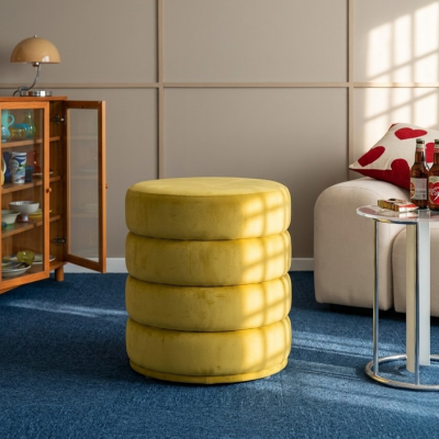 Puff Stool สตูลกลมกำมะหยี่ ดีไซน์ 4 ชั้น รหัส BR1015