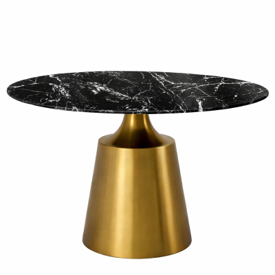 โต๊ะอาหารหินอ่อน Fiona | โต๊ะอาหารหรู ดีไซน์โมเดิร์น ขาทองพรีเมียม