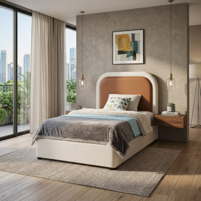 เตียงนอนมินิมอล (Minimalist Upholstered Bed) ดีไซน์เรียบง่าย อบอุ่น แข็งแรงทนทาน มีให้เลือก 3 ขนาด รหัส BR3004, BR3005 และ BR3006