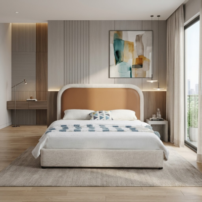 เตียงนอนมินิมอล (Minimalist Upholstered Bed) ดีไซน์เรียบง่าย อบอุ่น แข็งแรงทนทาน มีให้เลือก 3 ขนาด รหัส BR3004, BR3005 และ BR3006